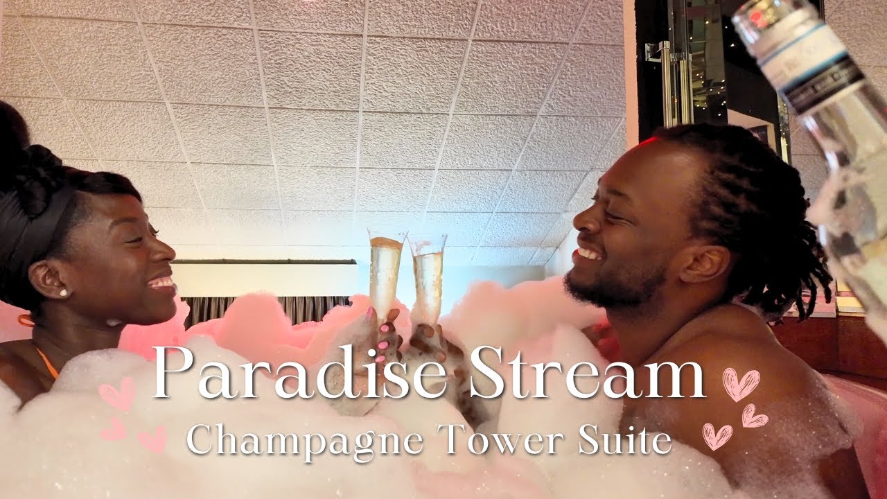We took a trip to Paradise Stream Resort in the Poconos! | Champagne Tower Suite