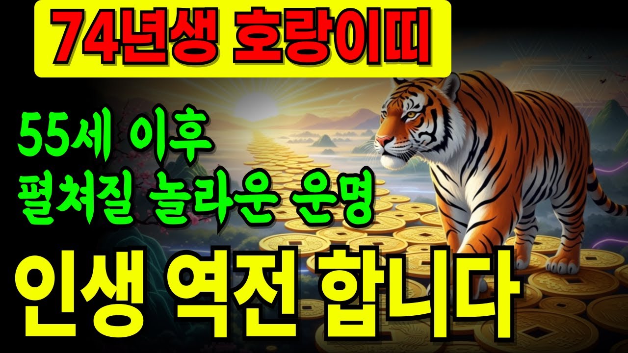 74년생 호랑이띠 필수시청! 몰랐으면 큰일날 뻔한 대운 시기와 조심할 띠 평생운세