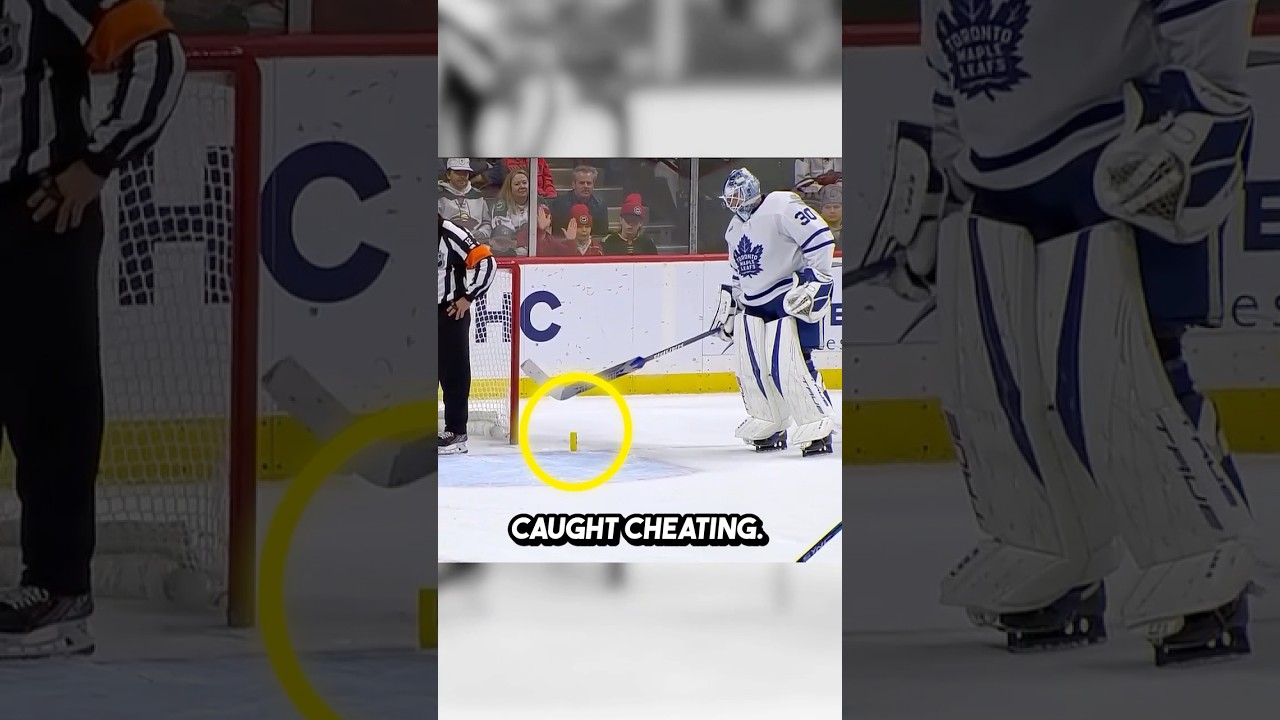 NHL Goalie Caught Cheating!