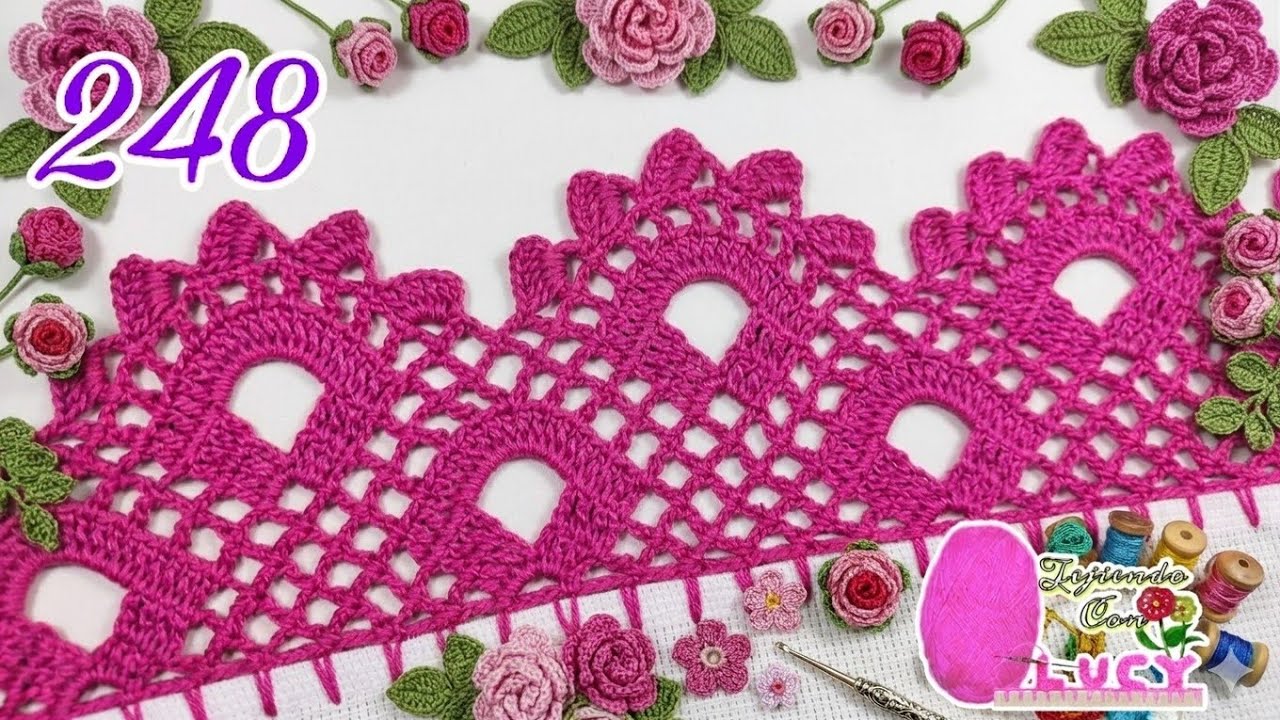 PUNTILLA 248/ UN DISEÑO UNICO EN 1 VUELTA.  🧵🧶🌼🌻