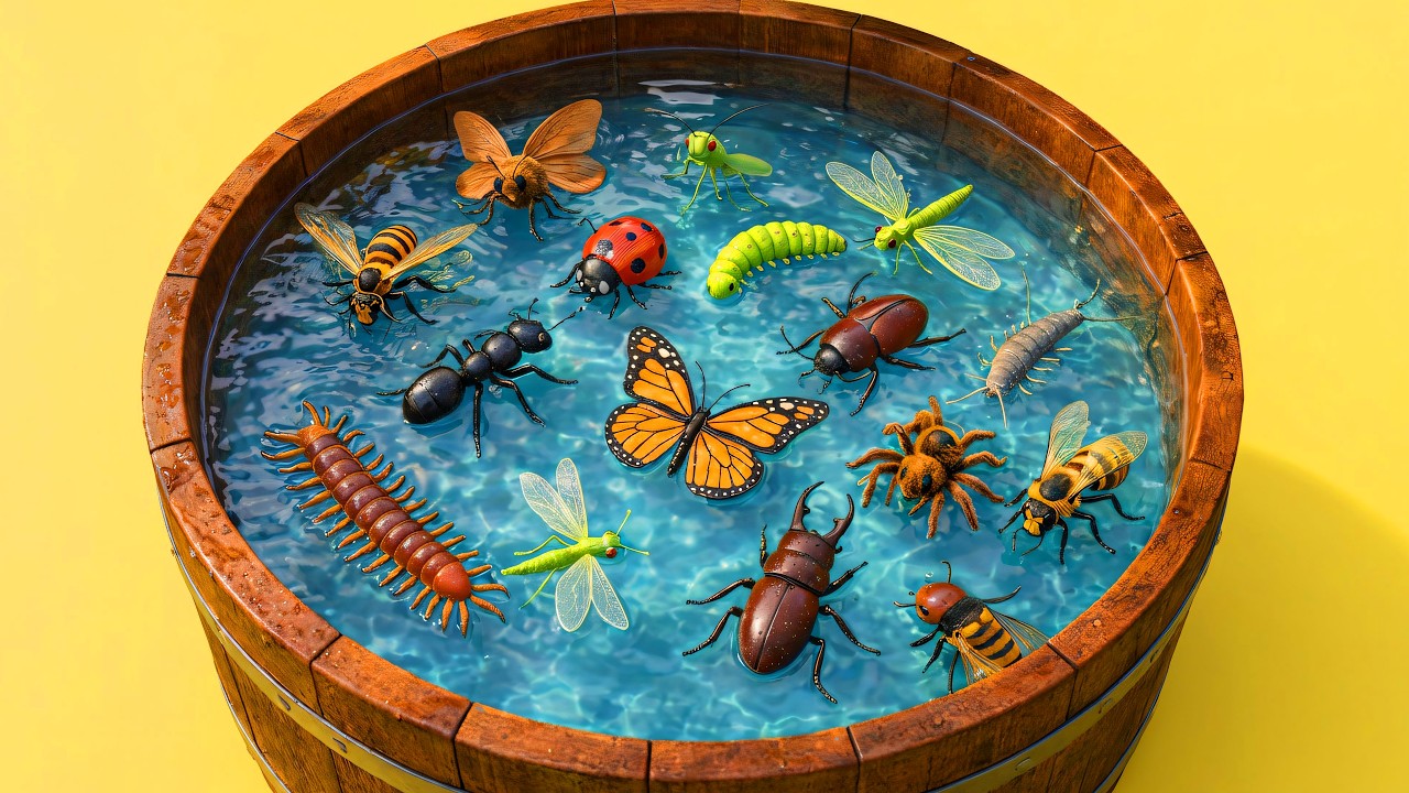 Learning Bugs with Toys & real Insects | Bug home and names | Under tree learning for kids