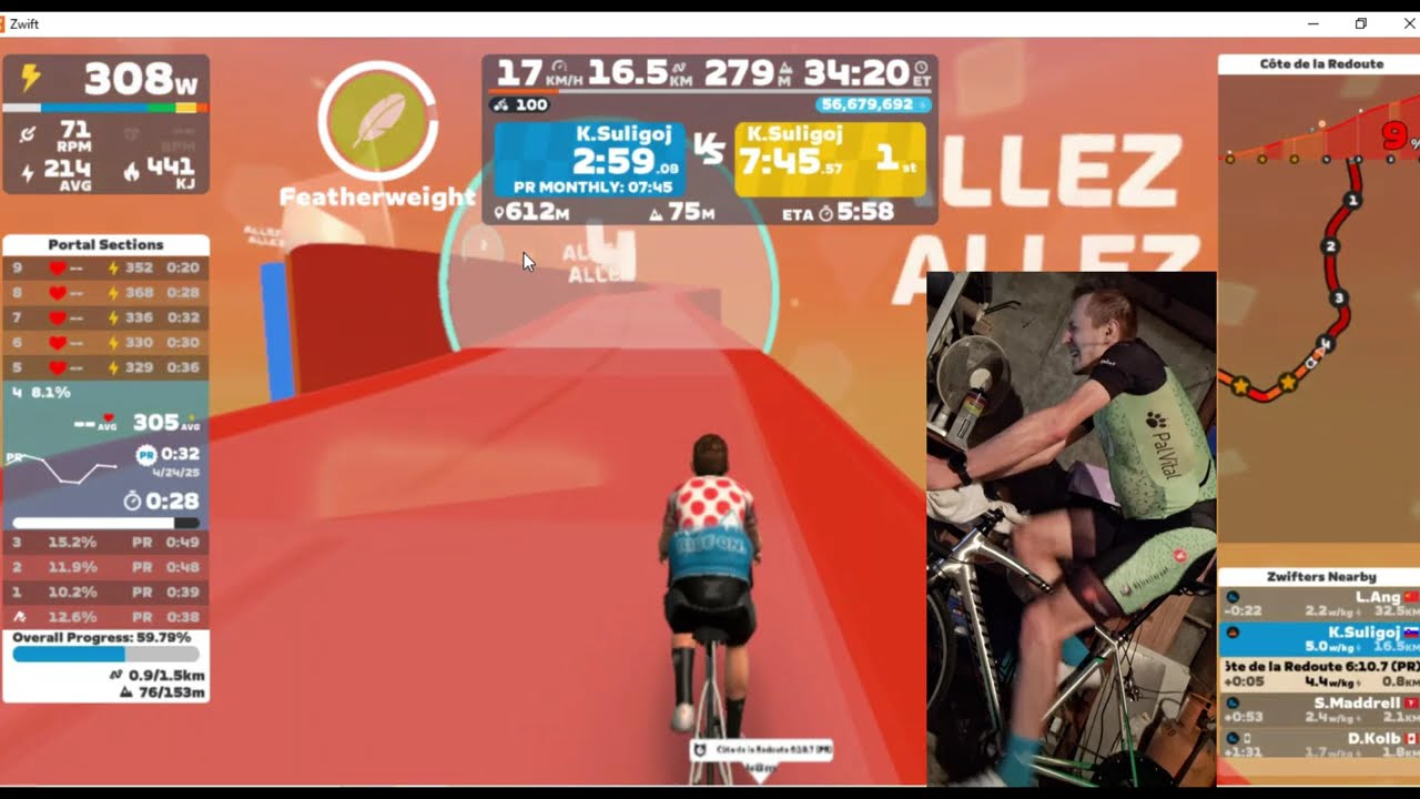 Full Send on La Redoute ⚡Zwift vs. Liège–Bastogne–Liège 🇧🇪