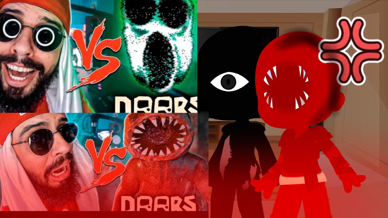 Poppy playtime e rainbow friends react to Mussoumano Vs Figure do doors Ambush do doors (roblox)
