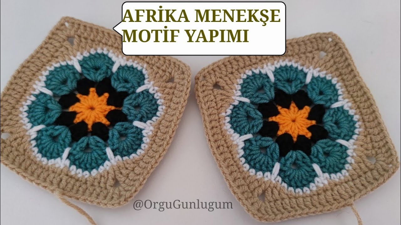 AFRİKA MENEKŞE MOTİF YAPIMI ☀️ BATTANİYE MOTİF ☀️ Örgü Çanta Motif ☀️ Crochet