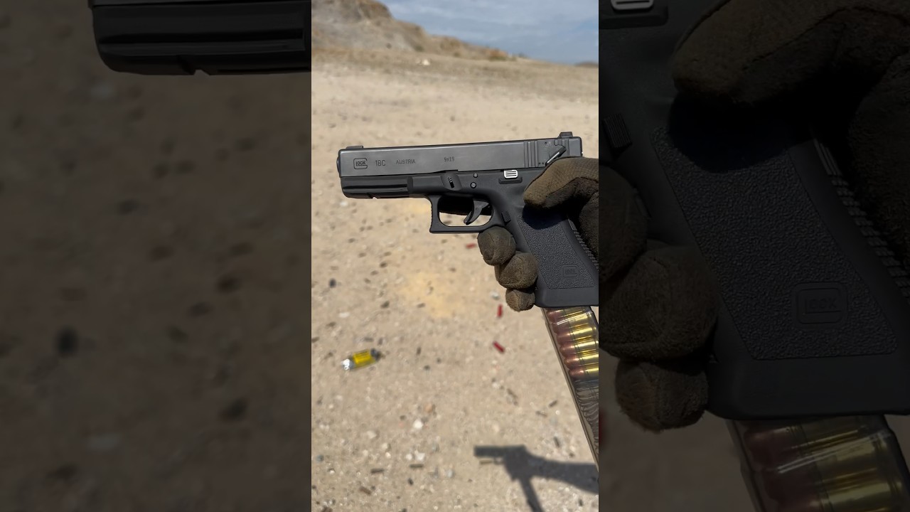 Glock 18c the Austrian unicorn #9mm #pistol #glock #g18 #viral #shooting #shorts #fullauto
