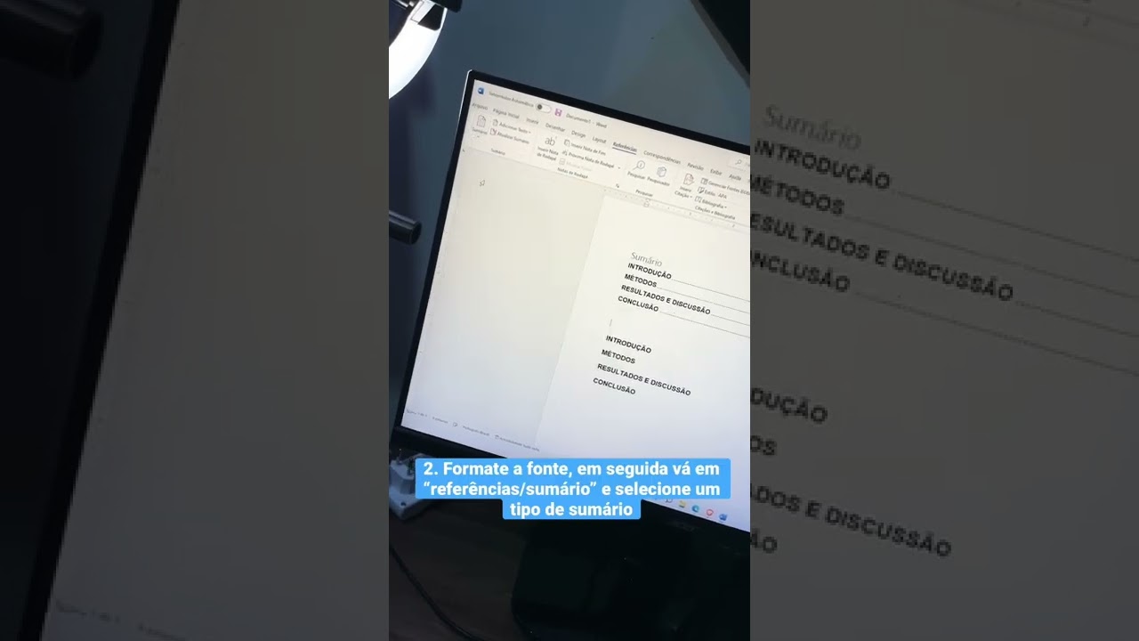 Como organizar sum&aacute;rio autom&aacute;tico no word #shorts