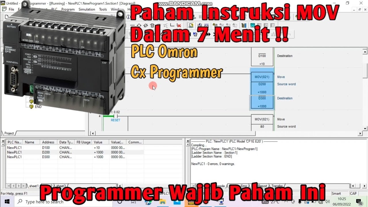 Belajar Instruksi MOV Pada PLC Omron CX Programmer | mudah dan cepat paham