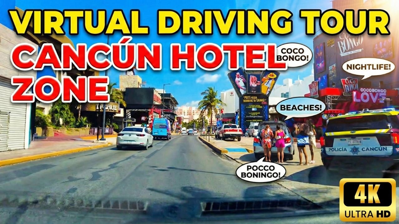Is This the Most Beautiful Drive in Mexico? 🌴Cancun Hotel Zone Driving Tour