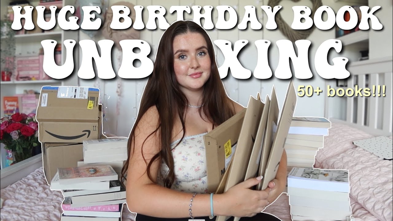 HUGE book unboxing! 50+ books📦🎀✨