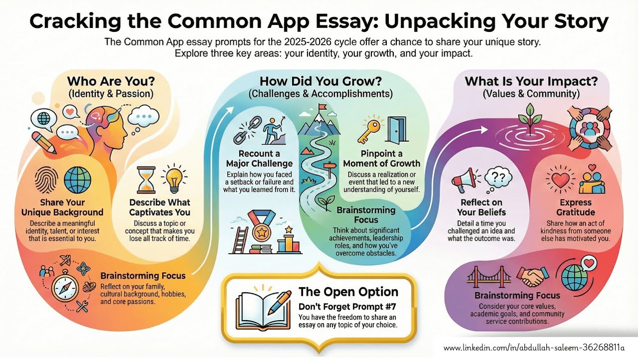 How to Write a Powerful Common App Essay | Understanding the 7 Prompts (2025–2026 Guide)