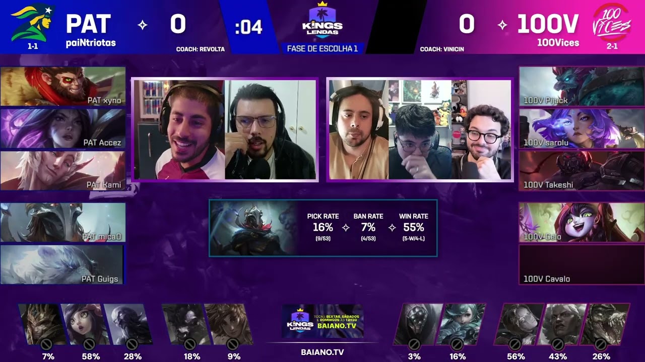 PaiNtriotas x 100 Vices | MD3 - Jogo 1 | Kings Lendas 3 - Dia 8 | Ilha das Lendas