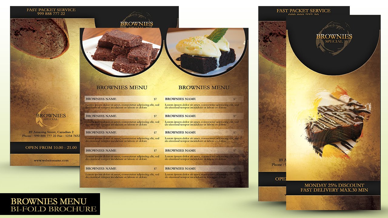 Make a Menu Bi Fold Brochure Photoshop Tutorial