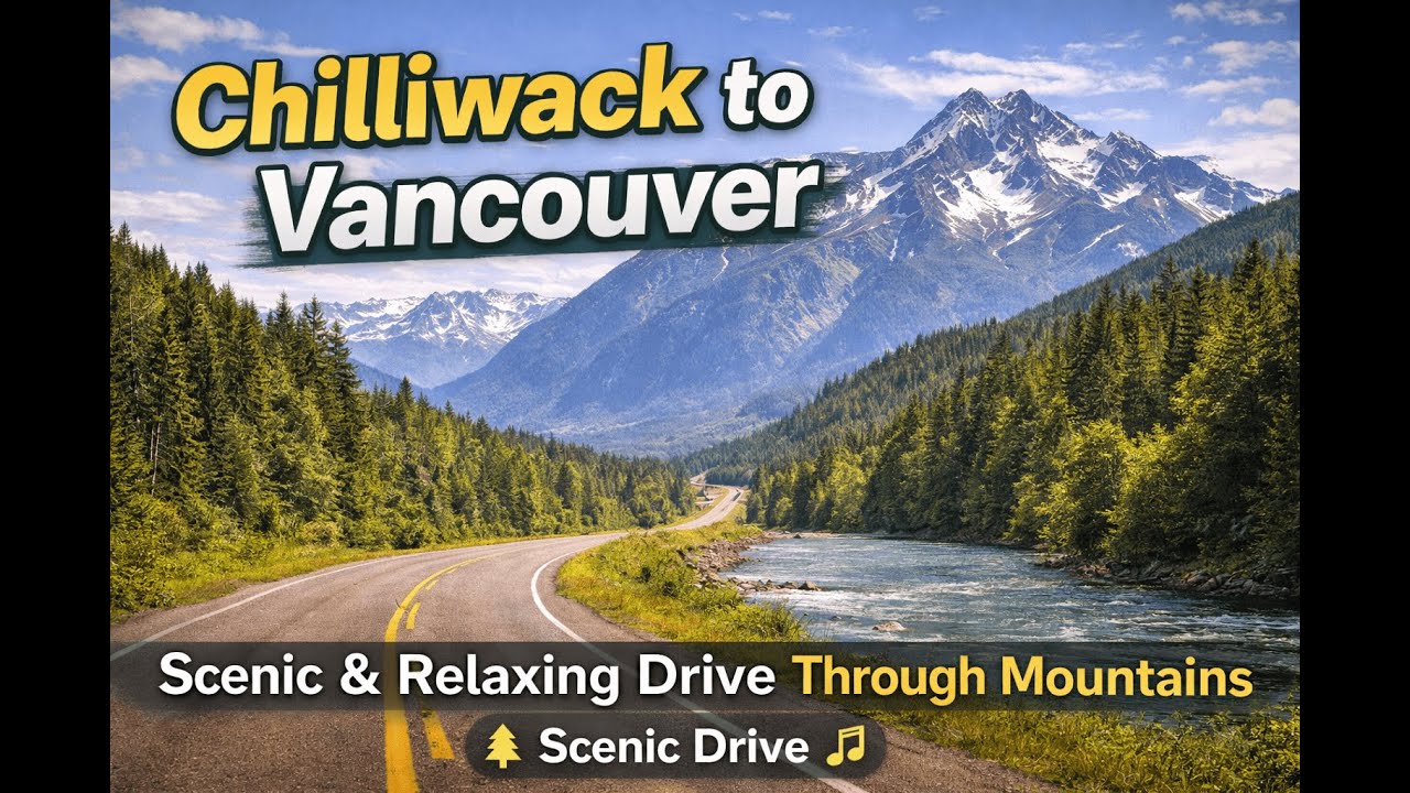 Chilliwack to Surrey & Vancouver | Scenic & Relaxing Drive Through Mountains 🌄🎶