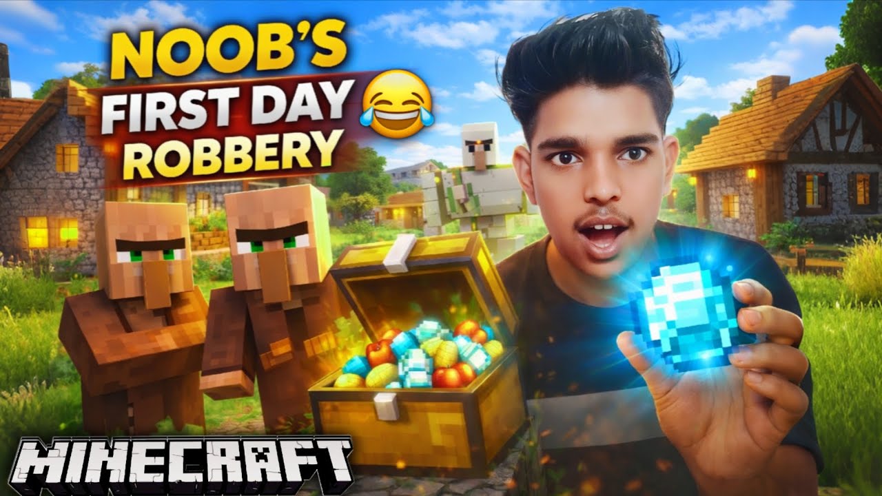 Noob’s First Day Robbery in Minecraft 🤣💀 | Village Loot Gone Wrong!