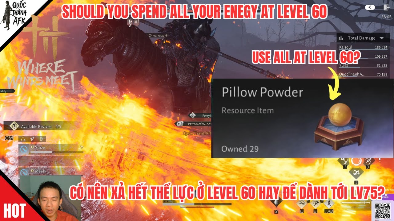 Where Winds Meet | C&oacute; n&ecirc;n xả hết Thể Lực ở Level 60? Should You Spend All Your Enegy at Level 60?