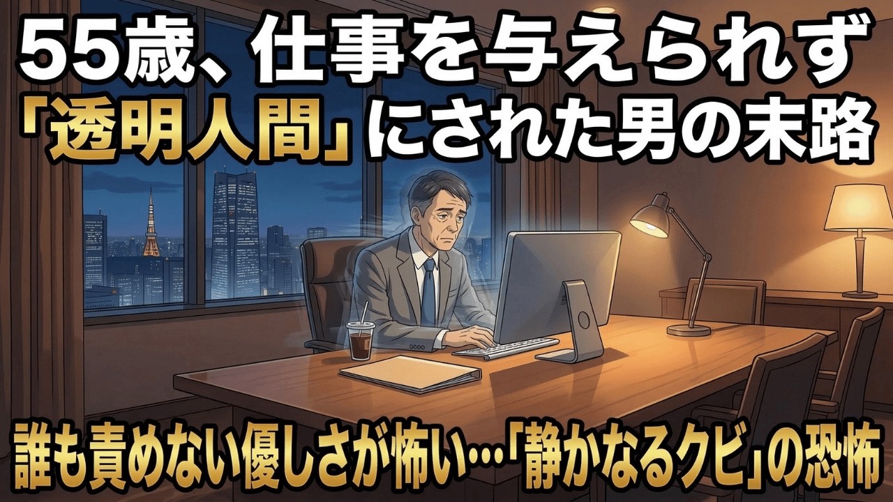 「今日も普通だったよ」妻に嘘をつき続けた60代夫。社内で誰からも必要とされない”透明人間”が、生き残るために選んだ最後の道【シニア朗読雑学】