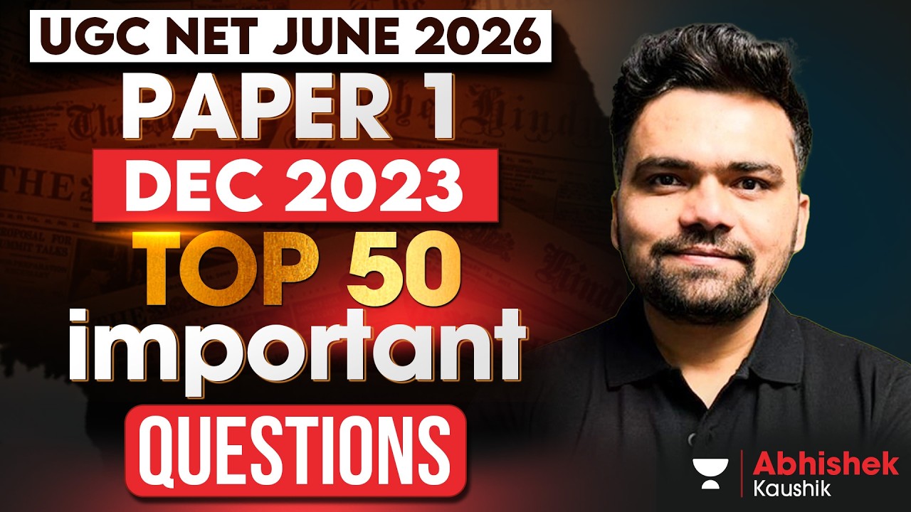 UGC NET Paper 1 | UGC NET Paper 1 Dec 2023 PYQs | UGC NET Paper 1 Preparation 2026 | Abhisheks sir