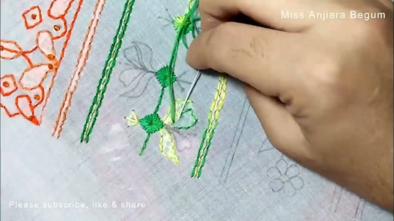 Hand Embroidery Wonderful Borderline Designs by Anjiara