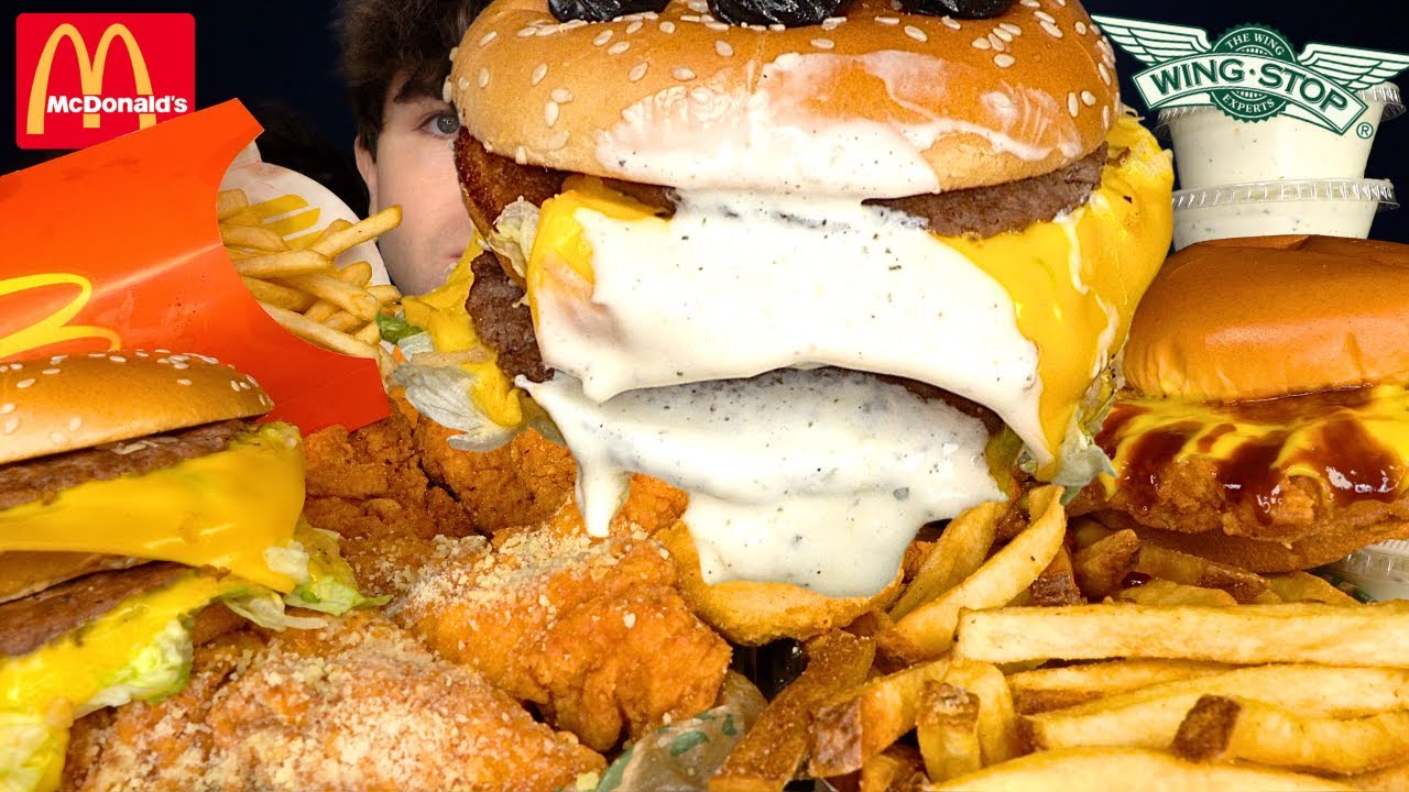 ASMR MCDONALDS & WINGSTOP MUKBANG