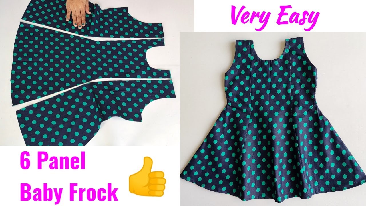 6 Panel Baby Frock Cutting And Stitching