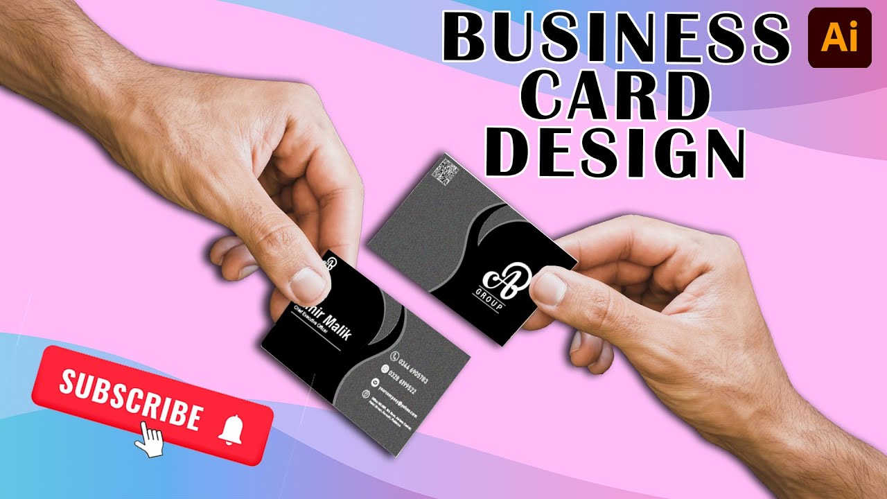 Business Card Design in Adobe Illustrator| Grain Effect| Simple Card| Visiting Card #tutorial #easy