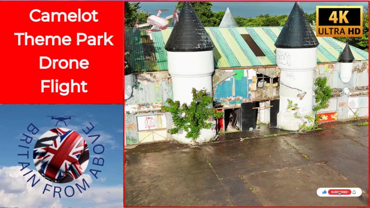 Abandoned Camelot Theme Park | Drone Flight Over the Lost Kingdom of Charnock Richard | #fyp #dji 