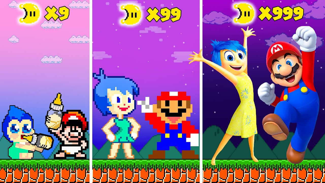 Mario and Joy Inside Out. but Moons = More REALISTIC... | Game Animation