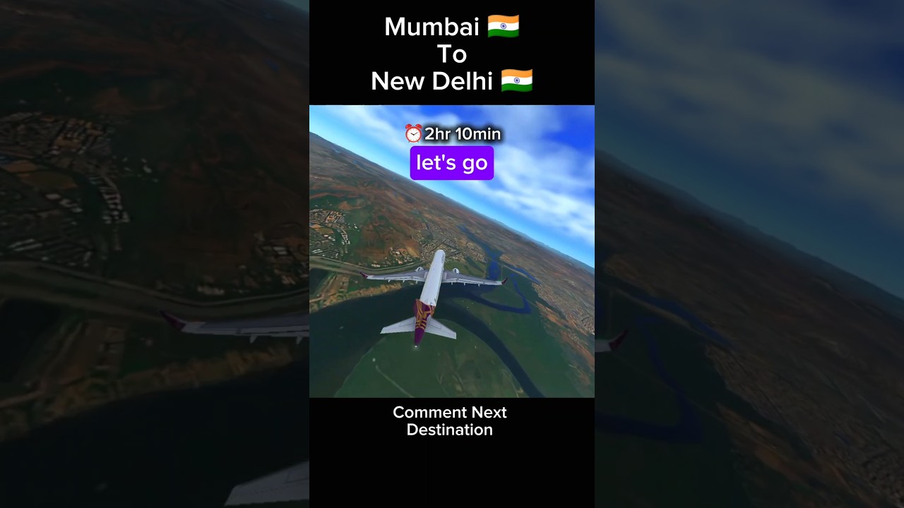 Mumbai ➜ New Delhi Flight ✈️ Take-off + Landing (Best View + Realistic Weather) 