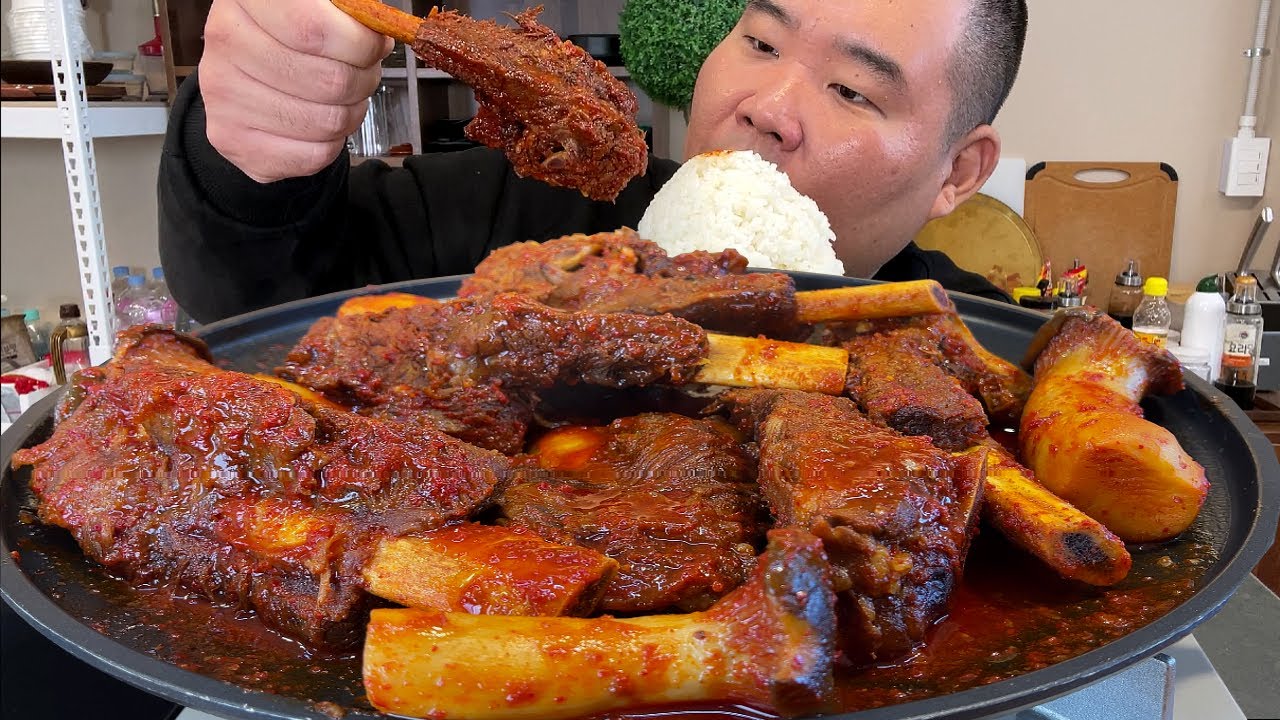 매운땡초 왕갈비찜 에 고봉밥 한식요리 먹방 입니다 MUKBANG