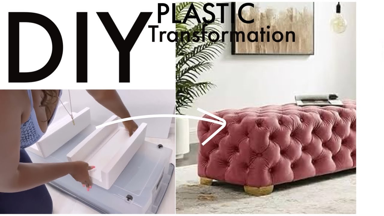 DIY PLASTIC BIN TO BENCH: SEE HOW SHE USES Plastic IN HER LIVING ROOM