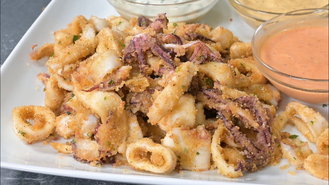 Unbelievable is not fried! Crispy Oven Baked Calamari recipe.