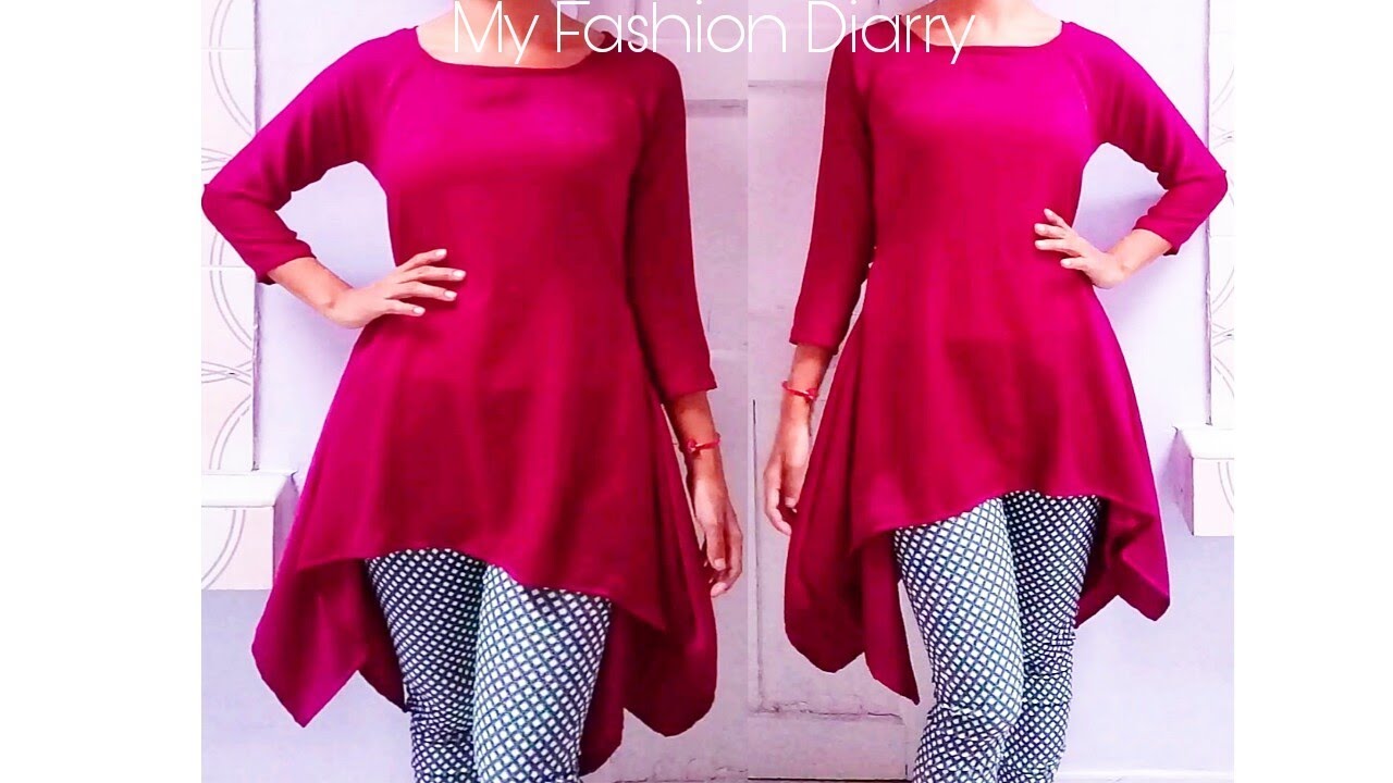 How to make trendy leganlook tunic top , pattern , cutting & stitching