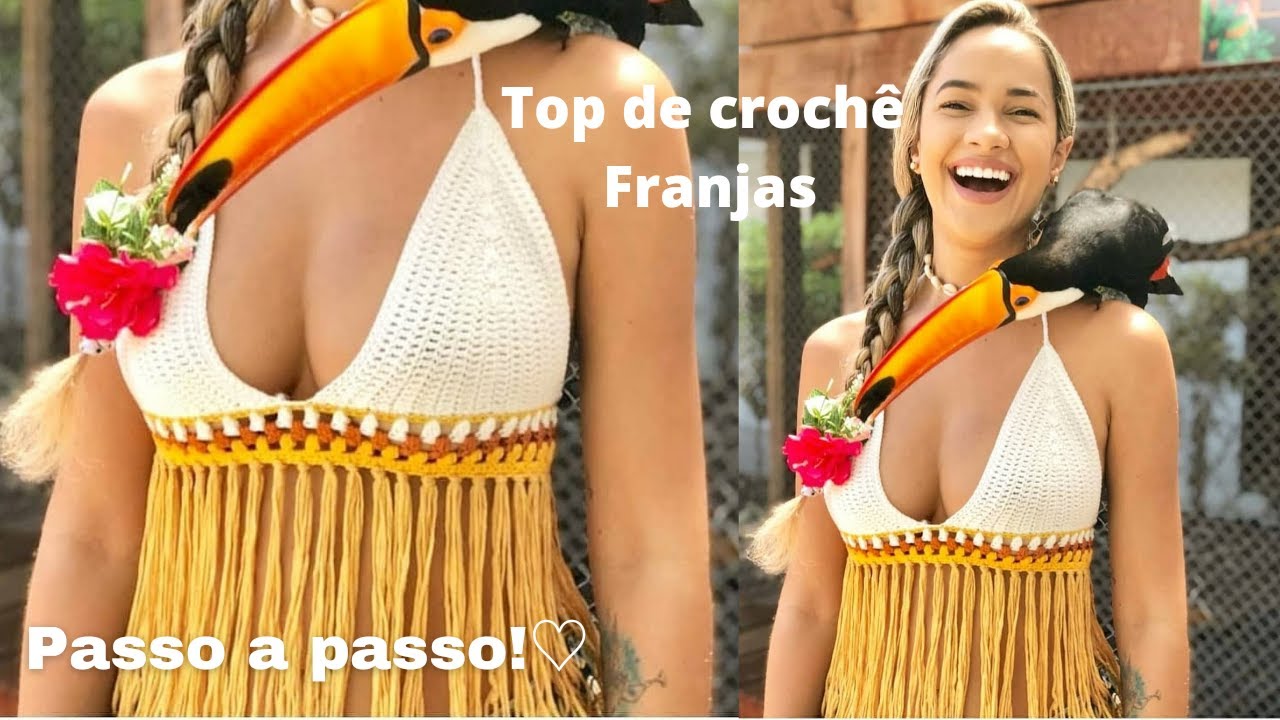 TOP DE CROCHÊ FÁCIL E RÁPIDO DE FAZER | COMO FAZER TOP DE CROCHÊ FRANJAS