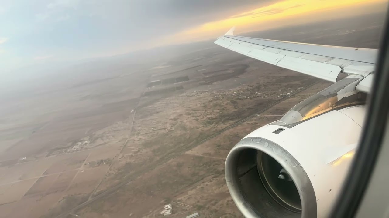 VivaAerobus (Operated by Air Malta) beautiful sunset landing in Hermosillo.