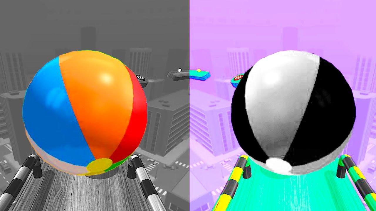 Going Balls - Black & White Ball vs Color Ball! New Race-372
