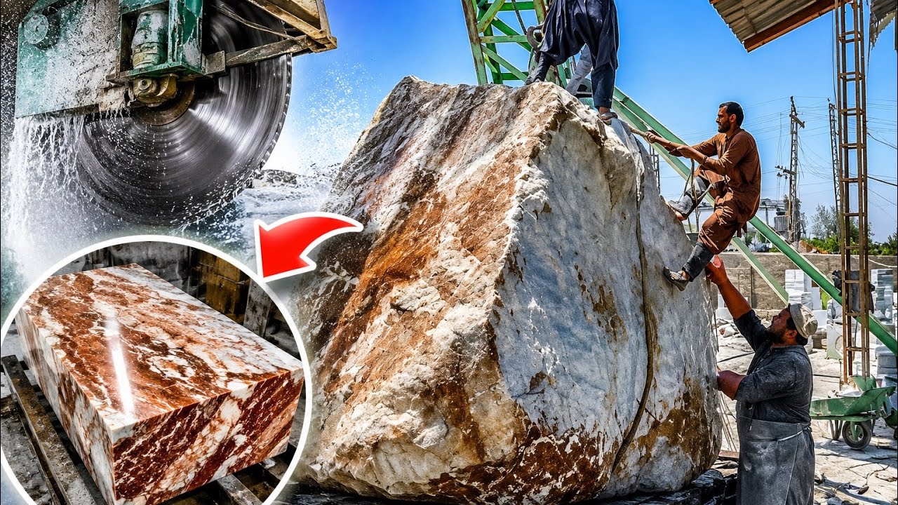 How Giant Marble Blocks Become Premium Marble Tiles