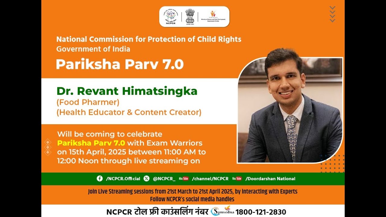 Pariksha Parv 7.0 Live streaming session with Dr. Revant Himatsingka to manage the Exam Stress