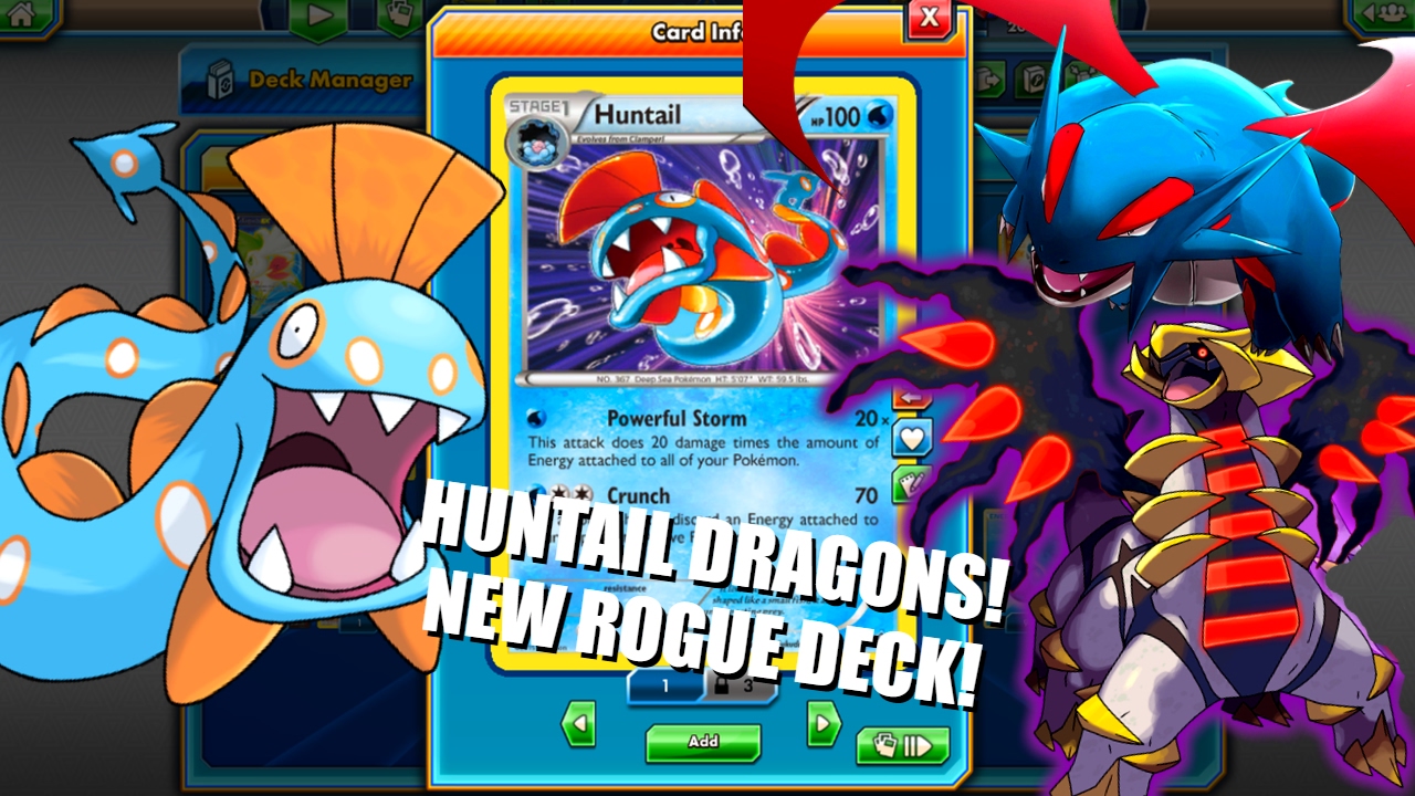 PTCGO New Rogue Idea, Huntail/Dragons Deck! Underdog of lots of energy in play attackers!