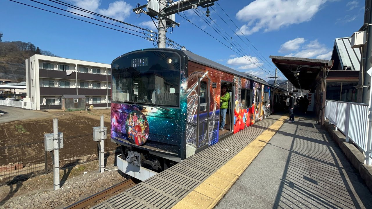 富士急行線6000系6703F前面展望大月〜都留文科大学前駅間