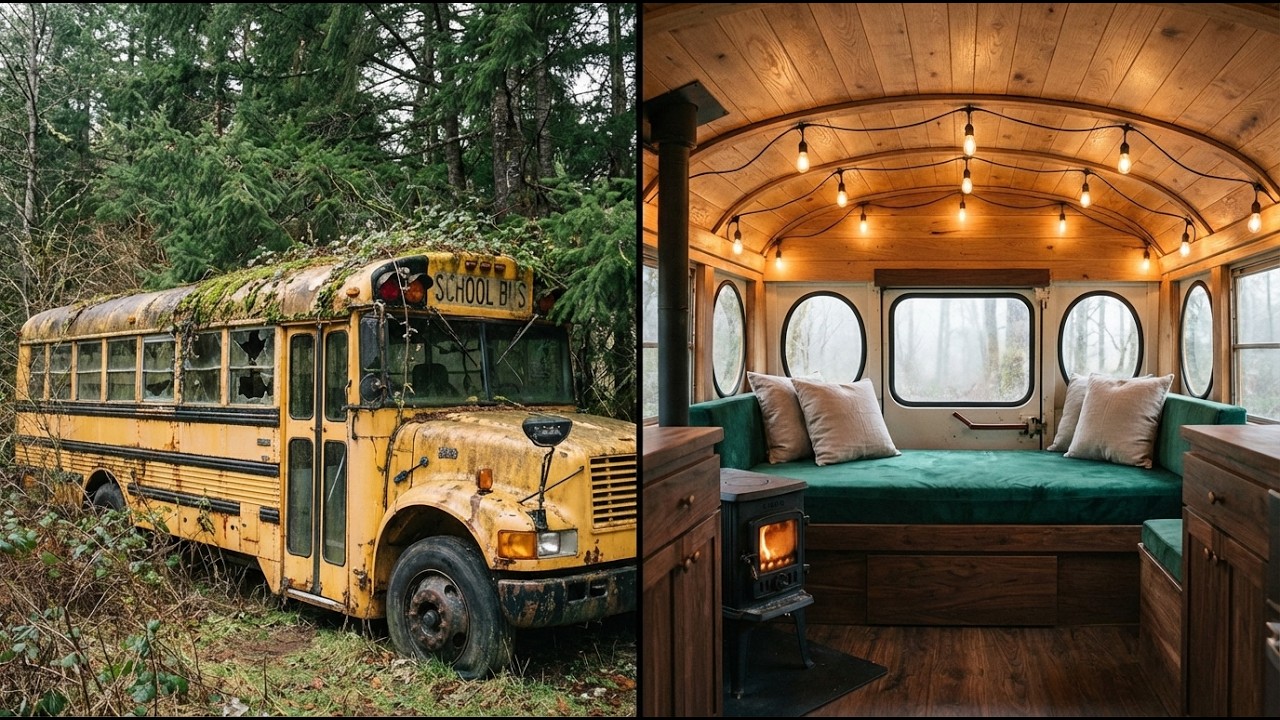 No one knew what he built inside this old bus