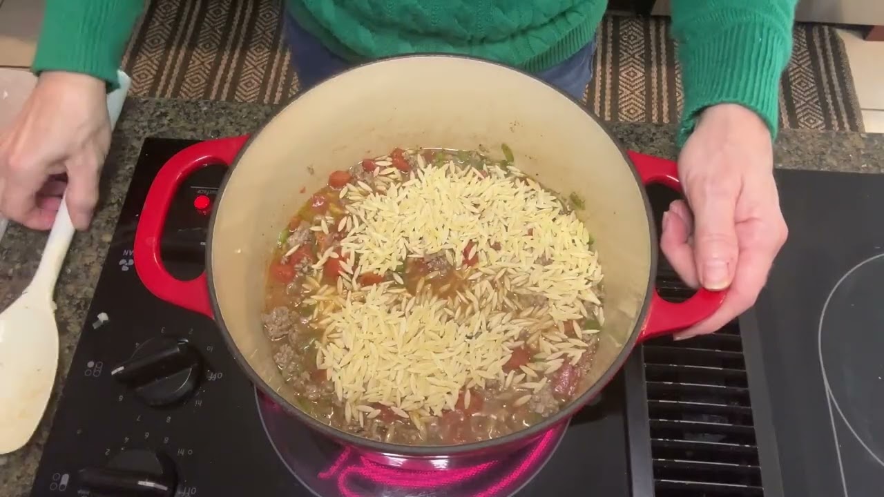 Dishing It Out Ground Beef Orzo
