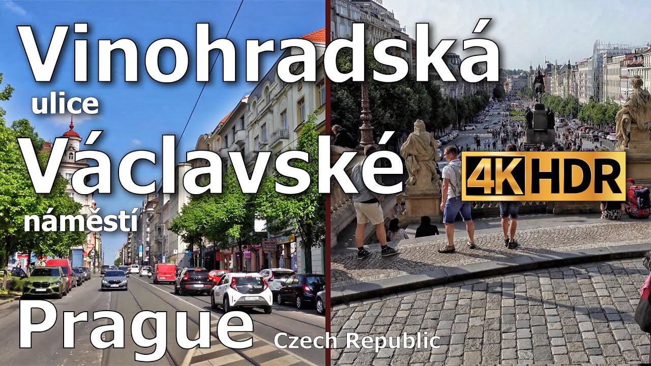 [Full Version] 4K Walking Tour | Prague | Vinohradská, Václavské náměstí | HDR