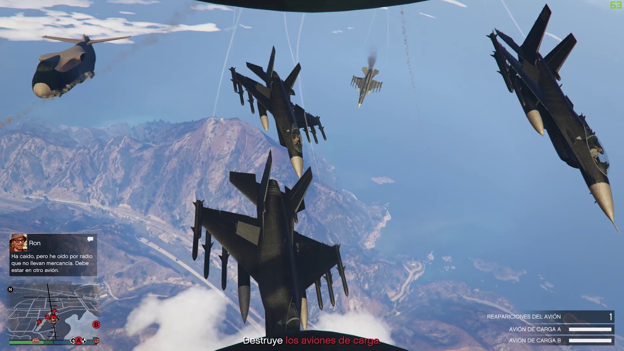 Combate aéreo en GTA V (misión de hangar)