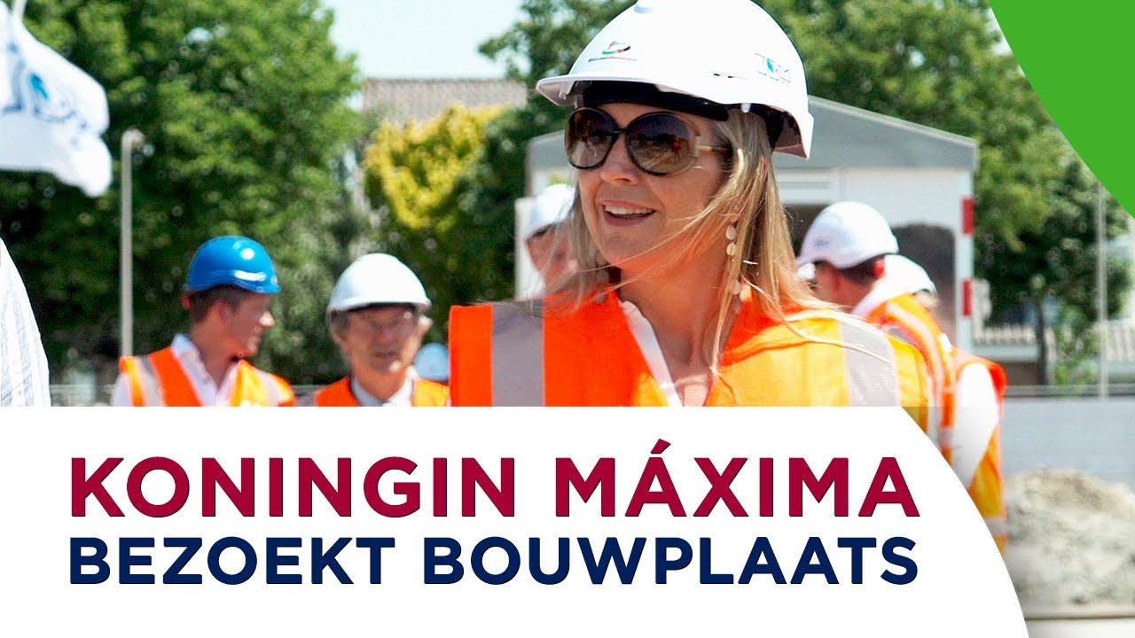 Koningin M&aacute;xima bezoekt woningbouwproject in Rijnsburg