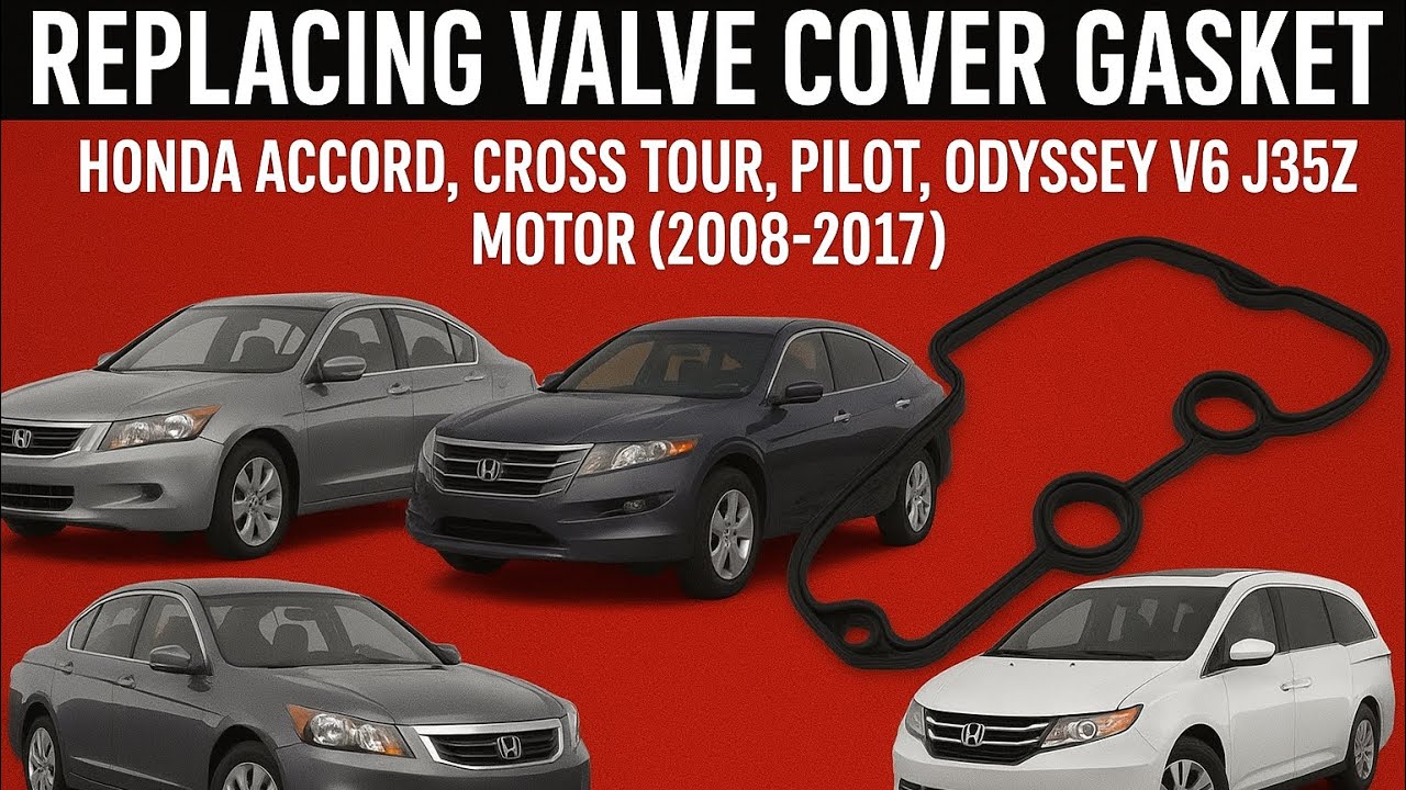 How to replace valve cover gaskets on Honda Accord, Crosstour, Odyssey, Pilot V6 J35Z (detailed)