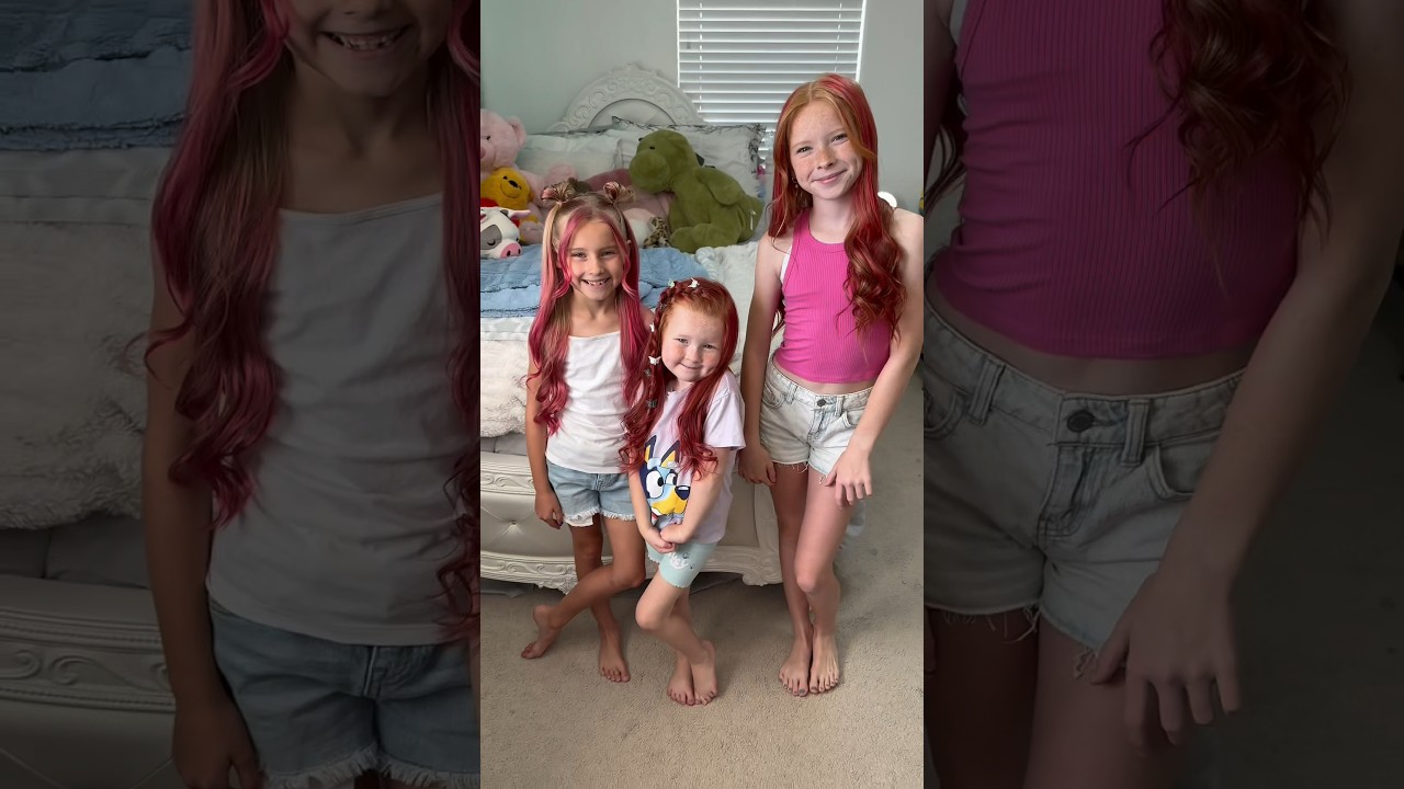 Summer Ready 🩷✨🦄 #momlife #daughters #grwm #morningroutine #hair #hairstyle #viral