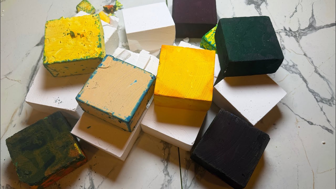 1 box dyed 1 box plain | GYM CHALK | ASMR 