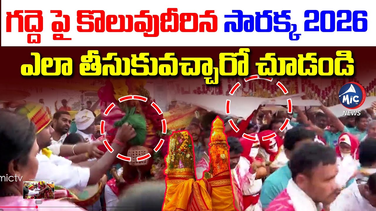గద్దె పైకి సారలమ్మ... | Medaram Saralamma ENTRY | Sammakka Saralamma Jatara 2026 | Mic Tv News
