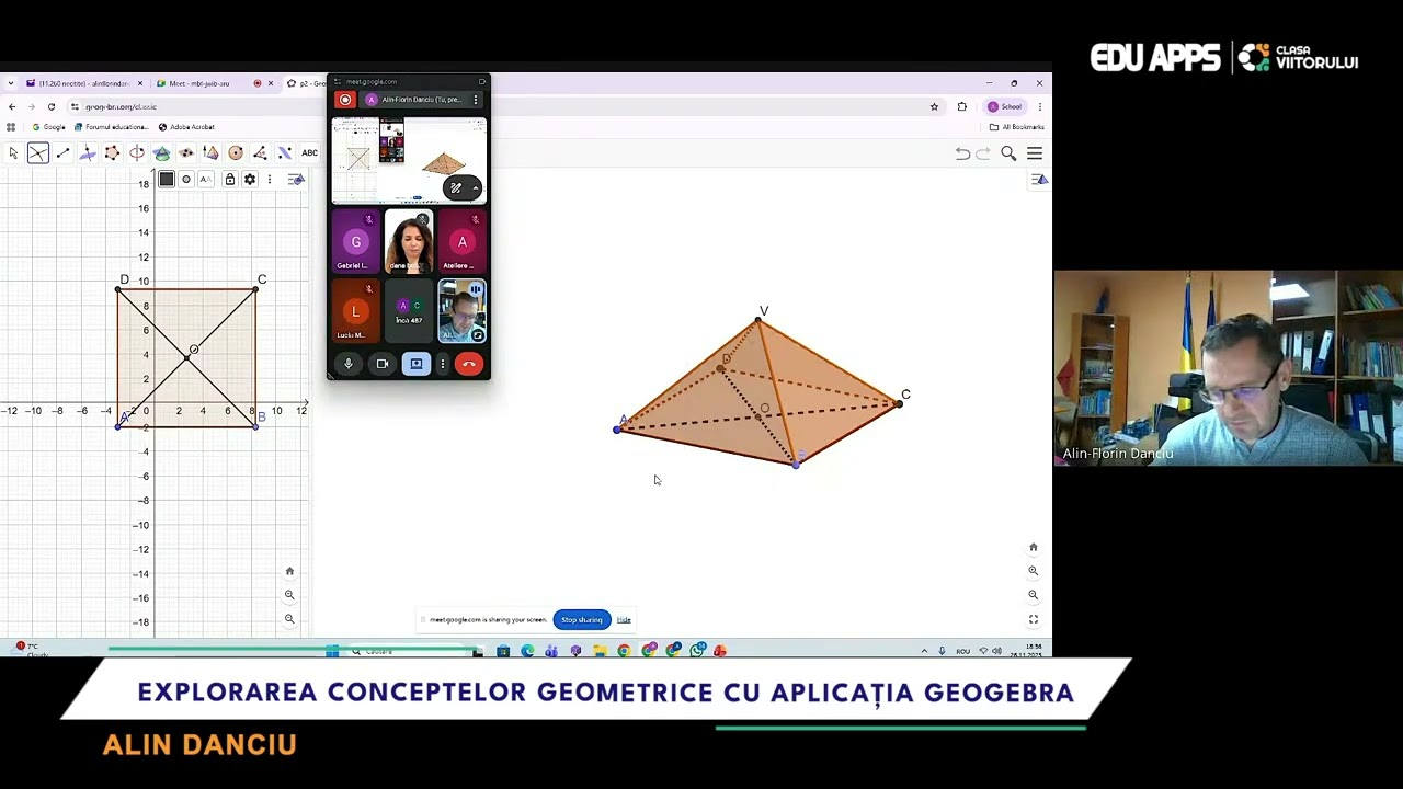 Geometria pe înțelesul elevilor. Modele 2D și 3D pentru lecții de geometrie cu GeoGebra.