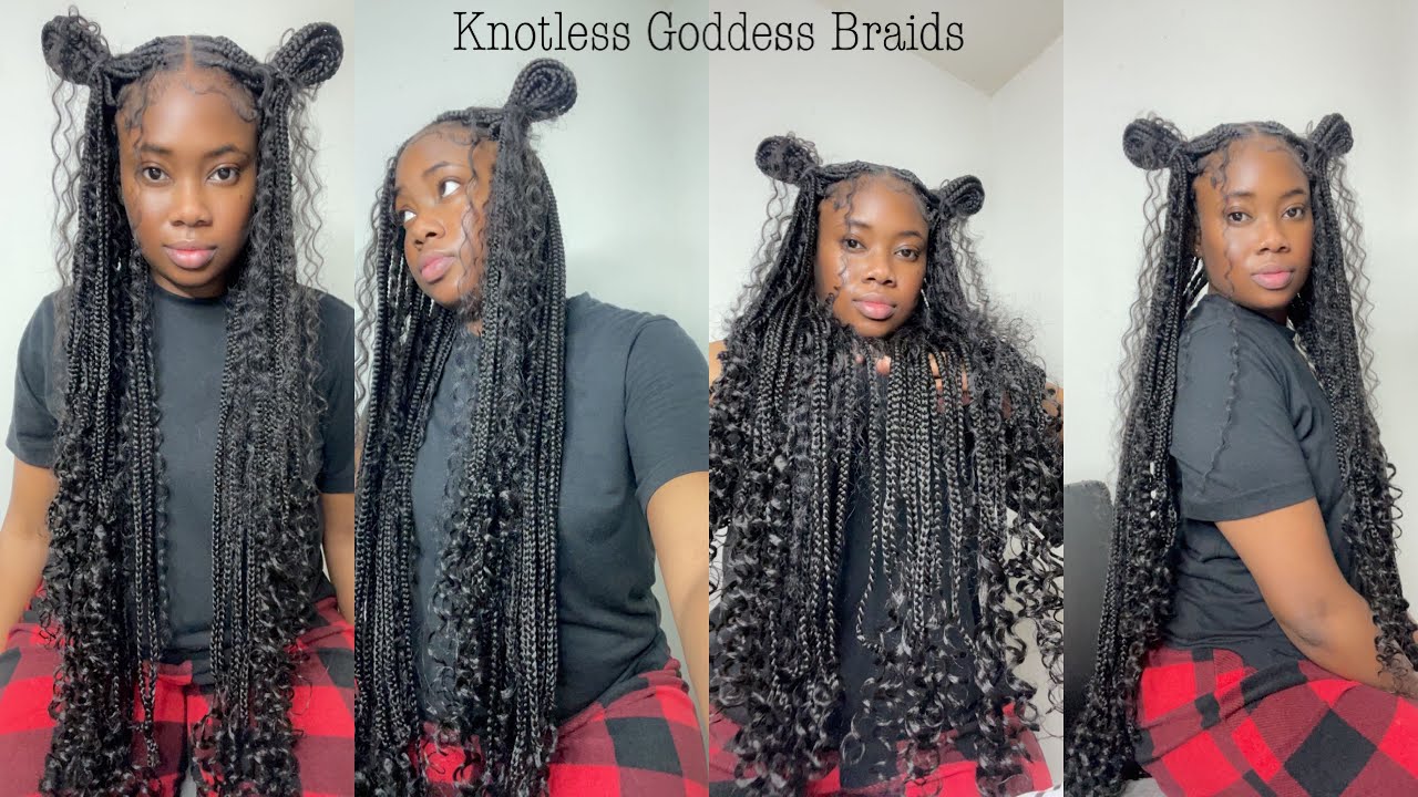 Goddess knotless braids